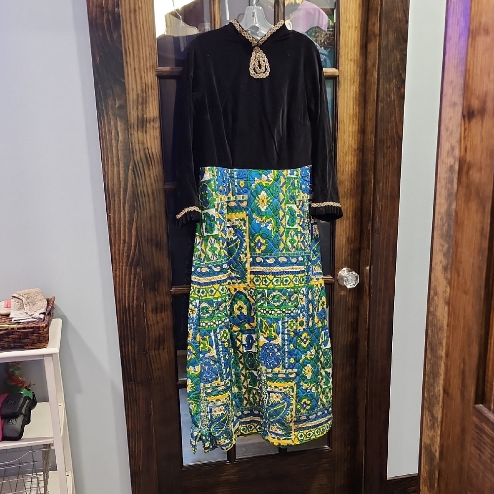 Elegant Black and Blue Maxi Dress